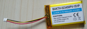 热门销售OEM BAKTH-523450PV-1S1P 3.7V 950mAh锂聚合物电池组可充电电池组，用于电源工具