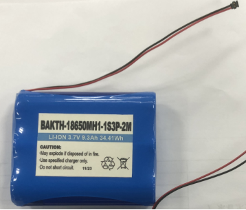 Bakth-18650MH1-1S3P-2M 3.7V 9300mAh 工厂价格锂离子电池组可充电电池组
