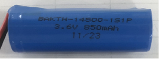 工厂价格OEM高品质Bakth-14500-1S1P 3.6V 850mAh锂离子电池组充电电池组