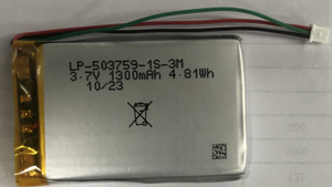 LP-503759-1S-3M 3.7V 1500mAh锂离子电池组可充电电池组，用于电子应用