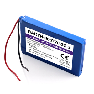 BAKTH-605776P-2S-2可充电7.4V 2500mAh锂聚合物电池组定制电池更换包