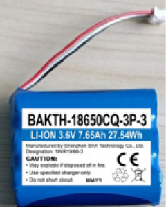 Bakth-18650CQ-3P-3 3.6V 7650mAh锂离子电池组可充电电池组，用于电动工具
