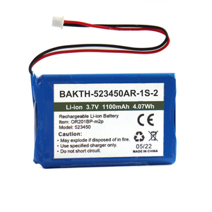 Bakth锂离子电池组1100mAh 523450电池